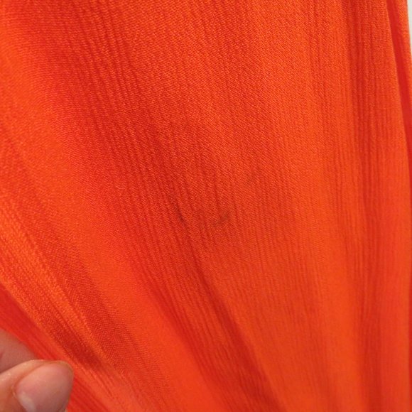 Sassy Doll Bright Orange Crochet Back Rayon Retro Sundress Size M - Picture 5 of 6